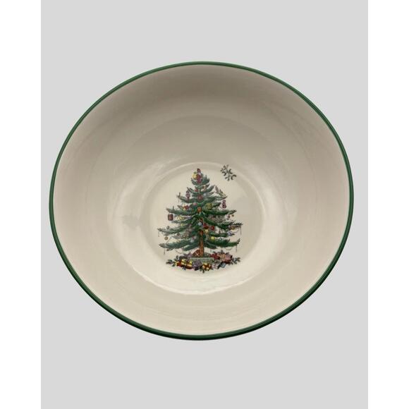 Spode Christmas Tree Santa 10" Large Round Serving Bowl w/Box Holiday Porcelain - Picture 3 of 9